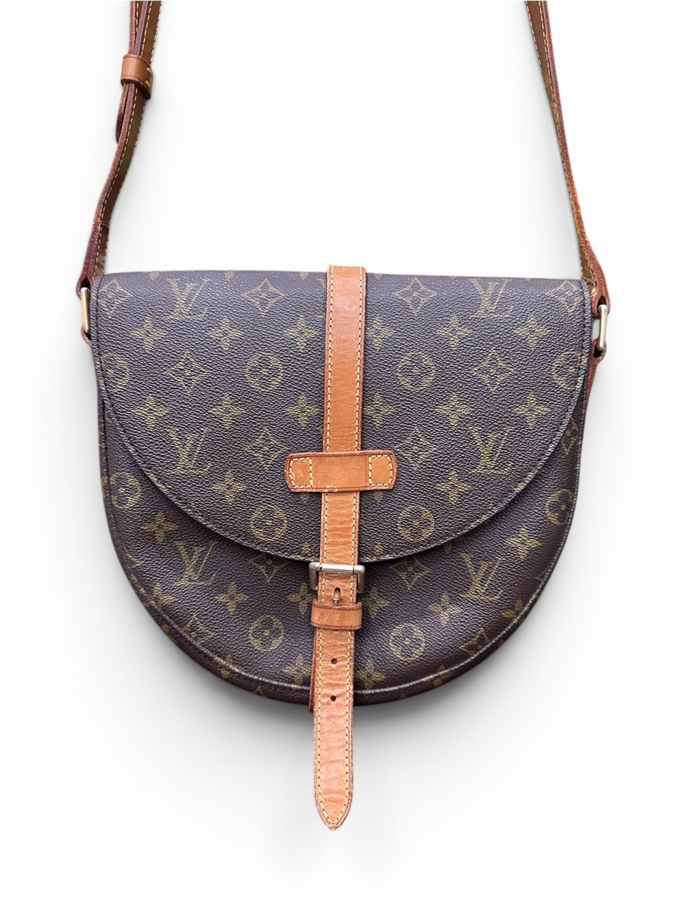 Louis Vuitton Vintage Chantilly PM Monogram Crossbody Saddle Bag France COA